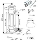 Pisa állókút kalapácslakk arany