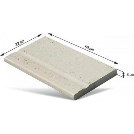 Róma 32 medence szegély egyenes tetejű 50 x 32 x 3 cm)