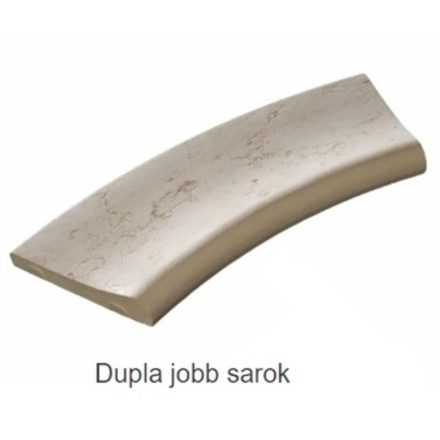 Róma 30 medence szegély, jobb oldali dupla sarok, íves tetejű