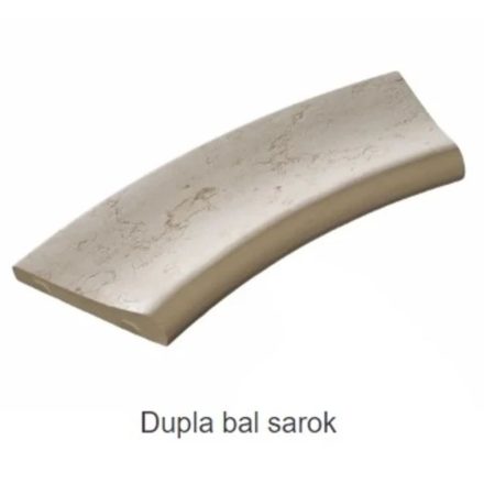 Róma 30 medence szegély, bal oldali dupla sarok, íves tetejű