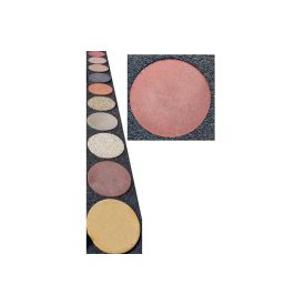   Kör Alakú Tipegő/Lépőkő, vörös, egom-kő (átmérő: 40 cm)