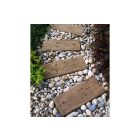 Vasúti talpfa, lyukas, barna, egomkő (58x24x5 cm)